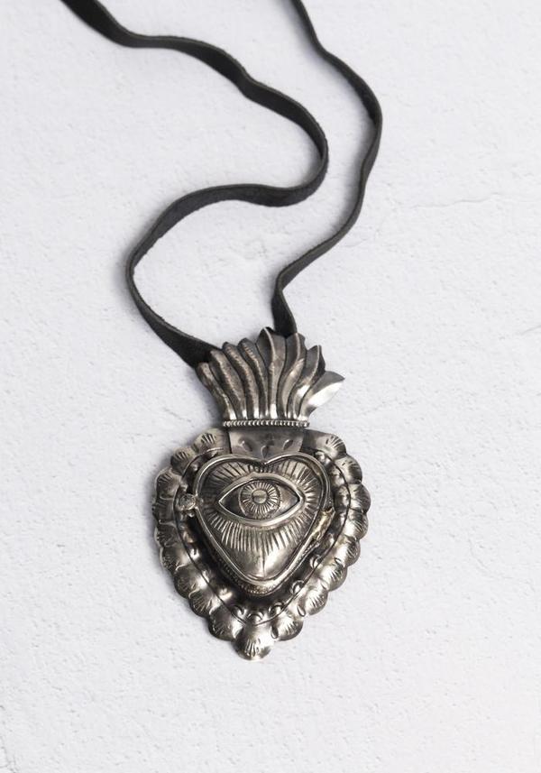 Tita Lopez Flaming Heart And Cosmic Eye Locket Necklace Tita Lopez Flaming Heart And Cosmic Eye Locket Necklace