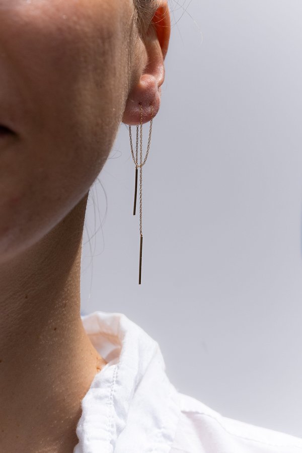 Blanca Monrós Gómez EXTRA LONG STITCH EARRING - 14K Gold Blanca Monrós Gómez EXTRA LONG STITCH EARRING - 14K Gold