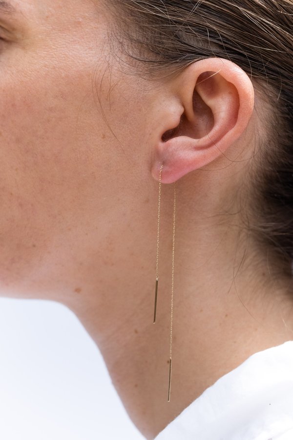 Blanca Monrós Gómez EXTRA LONG STITCH EARRING - 14K Gold Blanca Monrós Gómez EXTRA LONG STITCH EARRING - 14K Gold