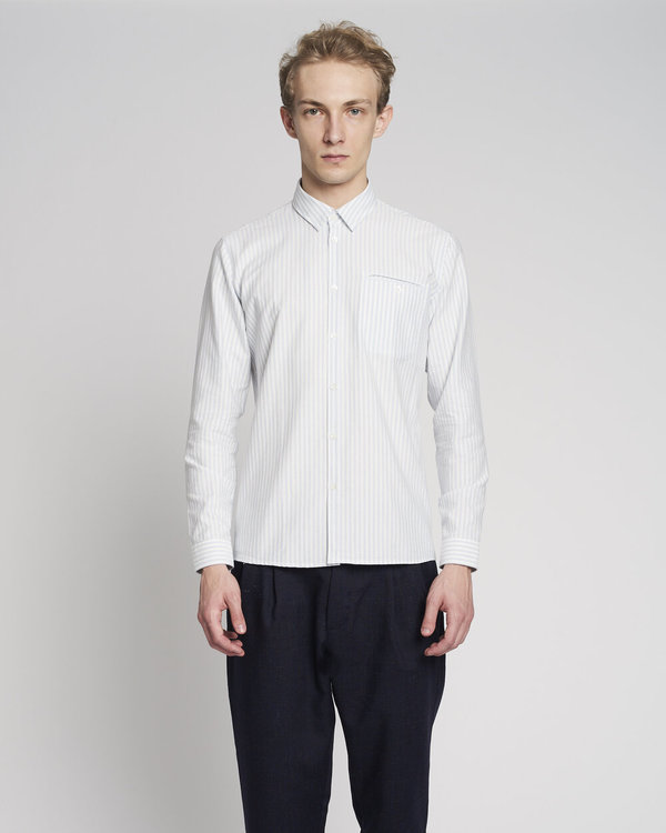 Delikatessen Vintage Stripe Proper Shirt - White Delikatessen Vintage Stripe Proper Shirt - White