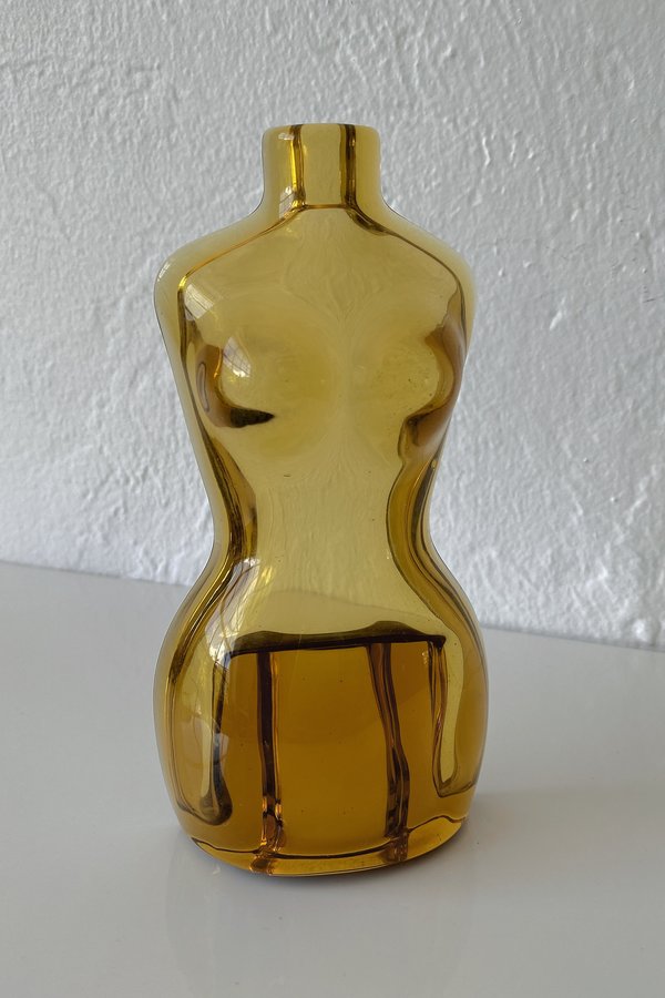 Vintage Female Form Glass Ashtray - Amber Vintage Female Form Glass Ashtray - Amber