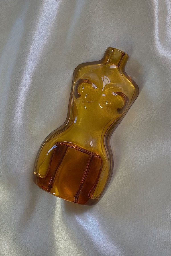 Vintage Female Form Glass Ashtray - Amber Vintage Female Form Glass Ashtray - Amber