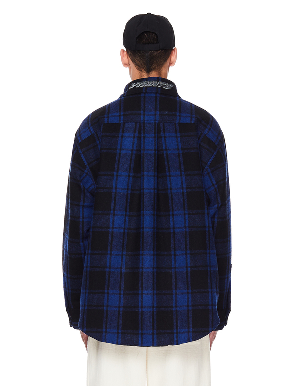 Vetements Wool Checked Logo Shirt Vetements Wool Checked Logo Shirt