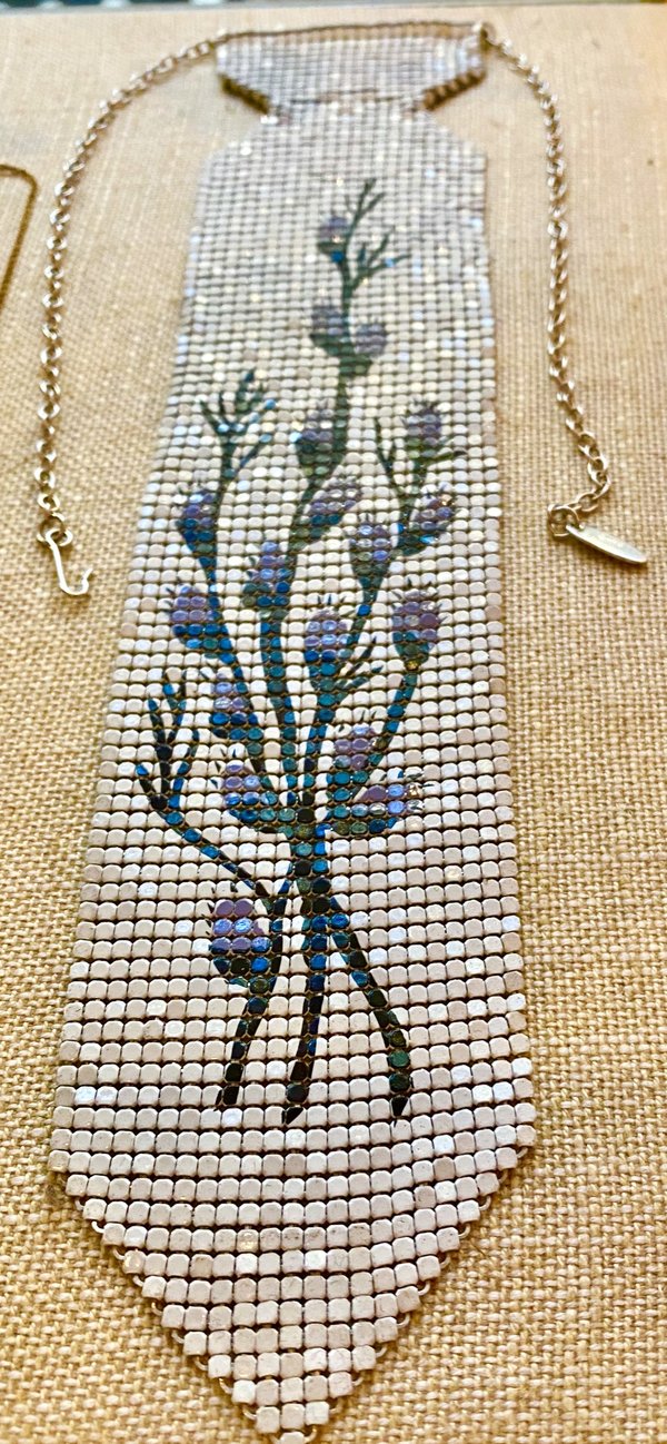 Vintage Mesh Floral Tie - Silver Vintage Mesh Floral Tie - Silver