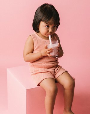 Kids Noble Organic Waffle Tank Set - Pink Sea Salt Kids Noble Organic Waffle Tank Set - Pink Sea Salt
