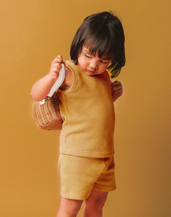 Kids Noble Organic Waffle Tank Set - Turmeric Kids Noble Organic Waffle Tank Set - Turmeric