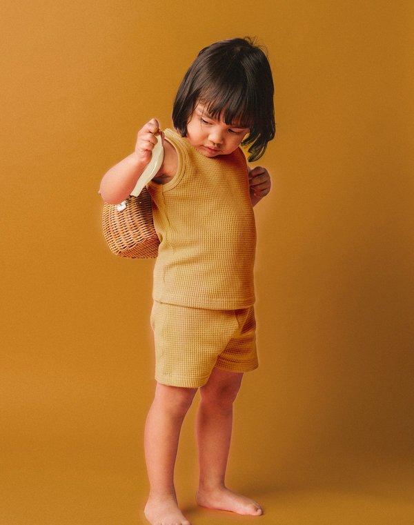 Kids Noble Organic Waffle Tank Set - Turmeric Kids Noble Organic Waffle Tank Set - Turmeric