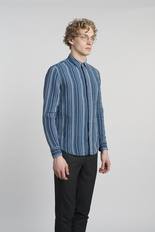 Delikatessen Feel Good Cotton Shirt - Navy Stripe Delikatessen Feel Good Cotton Shirt - Navy Stripe
