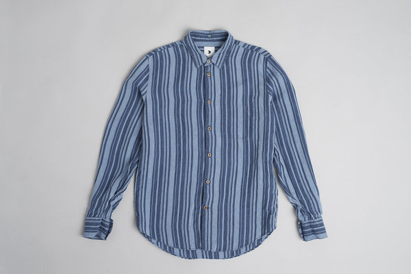 Delikatessen Feel Good Cotton Shirt - Navy Stripe Delikatessen Feel Good Cotton Shirt - Navy Stripe