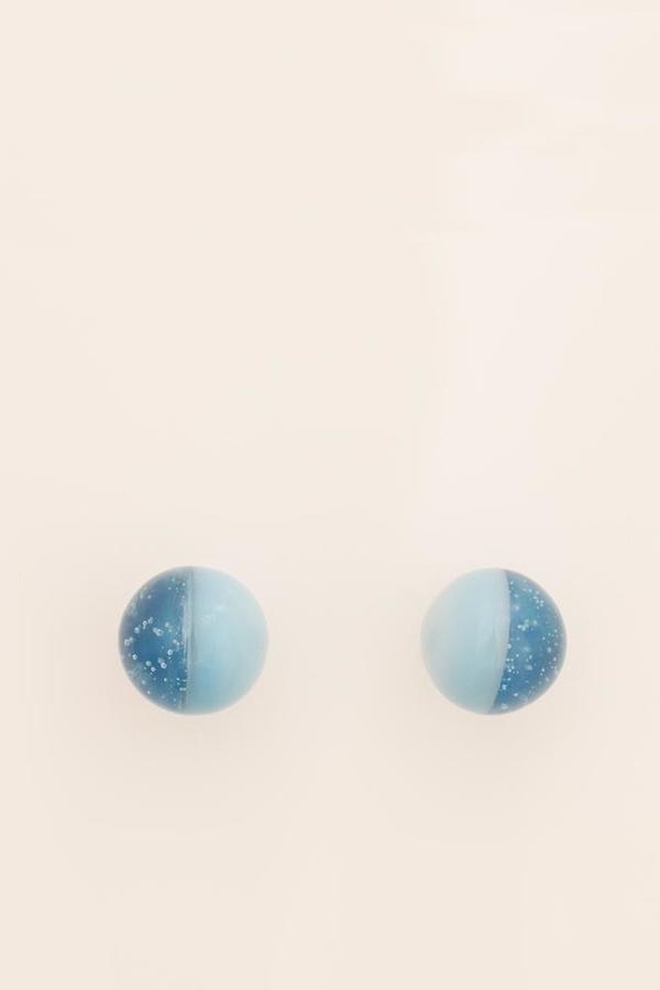 Keane Glass Two Tone Studs - Blue Keane Glass Two Tone Studs - Blue