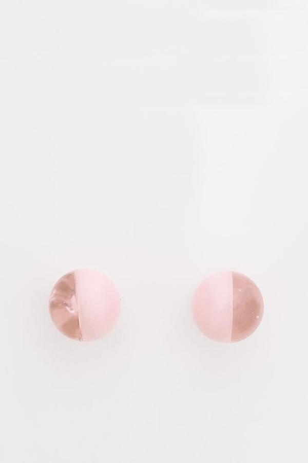 Keane Glass Two Tone Studs - Pink Keane Glass Two Tone Studs - Pink