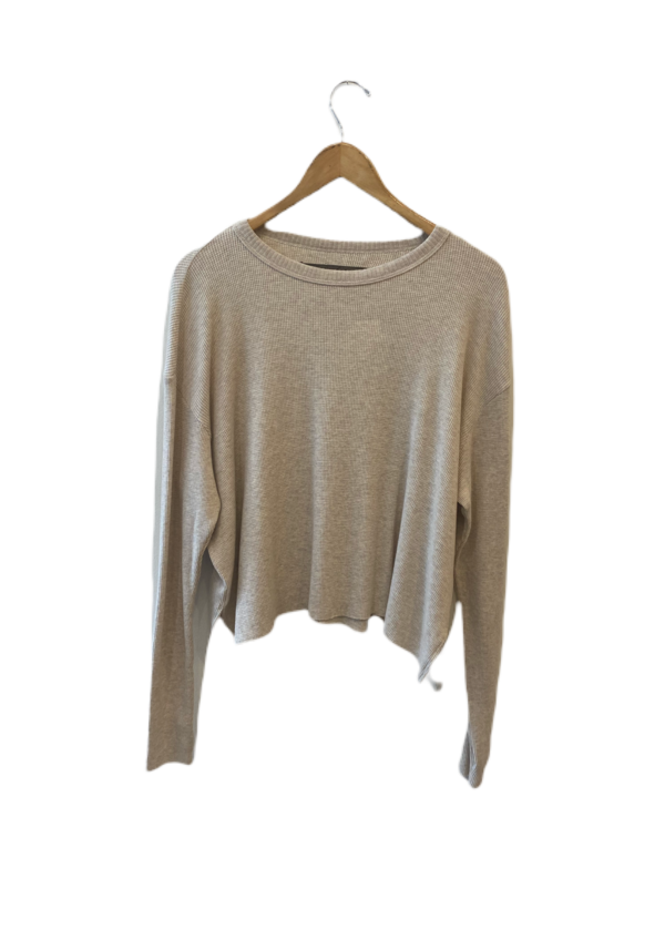 Enza Costa Cashmere Loose Cropped Crew Tee - Oatmeal Enza Costa Cashmere Loose Cropped Crew Tee - Oatmeal