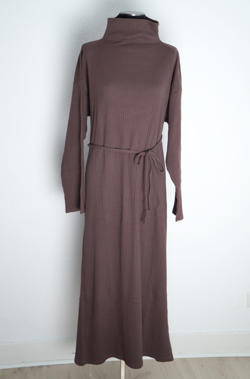 Baserange Lhasa Kaftan in Fleece Rib - sierra brown | Garmentory 