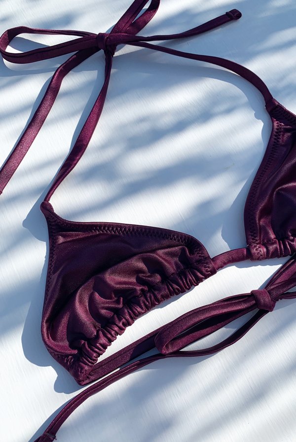 Solid and Striped Iris Bikini Top - Eggplant Solid and Striped Iris Bikini Top - Eggplant