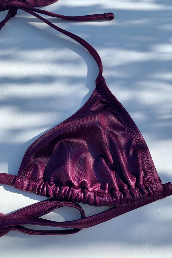 Solid and Striped Iris Bikini Top - Eggplant Solid and Striped Iris Bikini Top - Eggplant