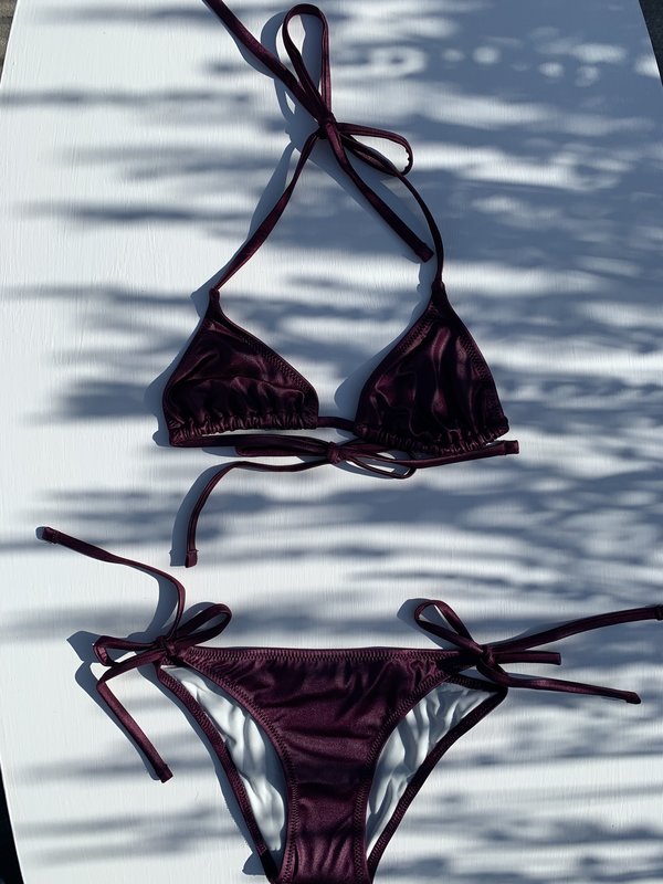 Solid and Striped Iris Bikini Top - Eggplant Solid and Striped Iris Bikini Top - Eggplant