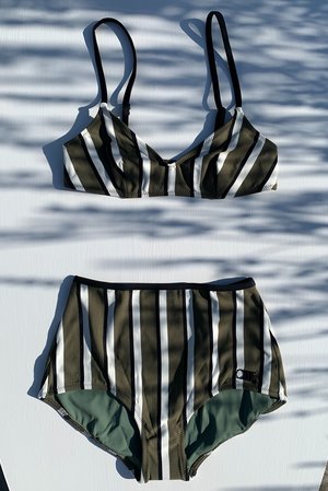 Solid and Striped Rachel Bikini Top - Olive/Cream/Black Stripe Solid and Striped Rachel Bikini Top - Olive/Cream/Black Stripe