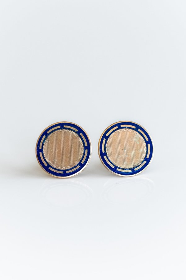 Vintage 10k + Enamel Cufflink Studs Vintage 10k + Enamel Cufflink Studs