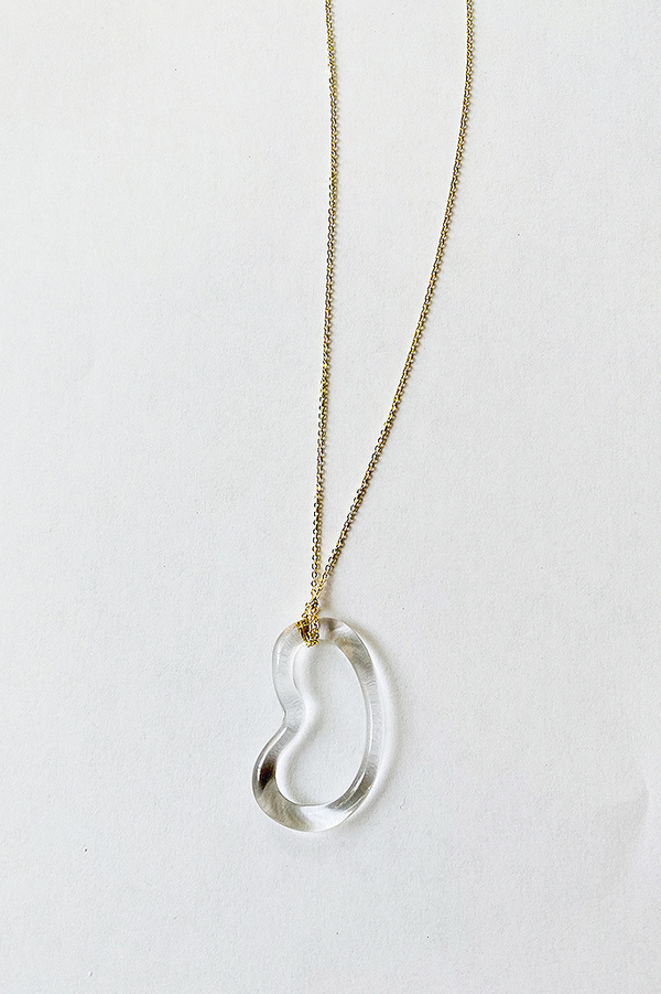 Jane D'Arensbourg Glass Bean Pendant on Gold Plated Chain Jane D'Arensbourg Glass Bean Pendant on Gold Plated Chain
