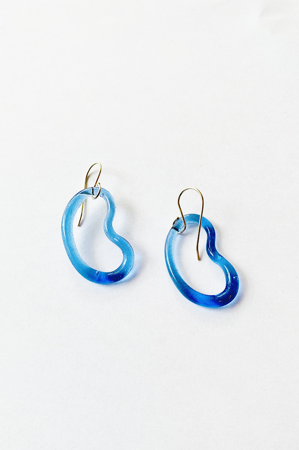 Jane D'Arensbourg Glass Bean Earrings - Light Cobalt Jane D'Arensbourg Glass Bean Earrings - Light Cobalt