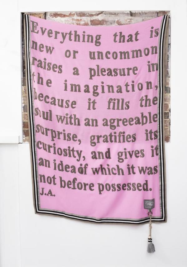 Karien Belle Everything That Is New Embroidered Poetry Scarf Karien Belle Everything That Is New Embroidered Poetry Scarf