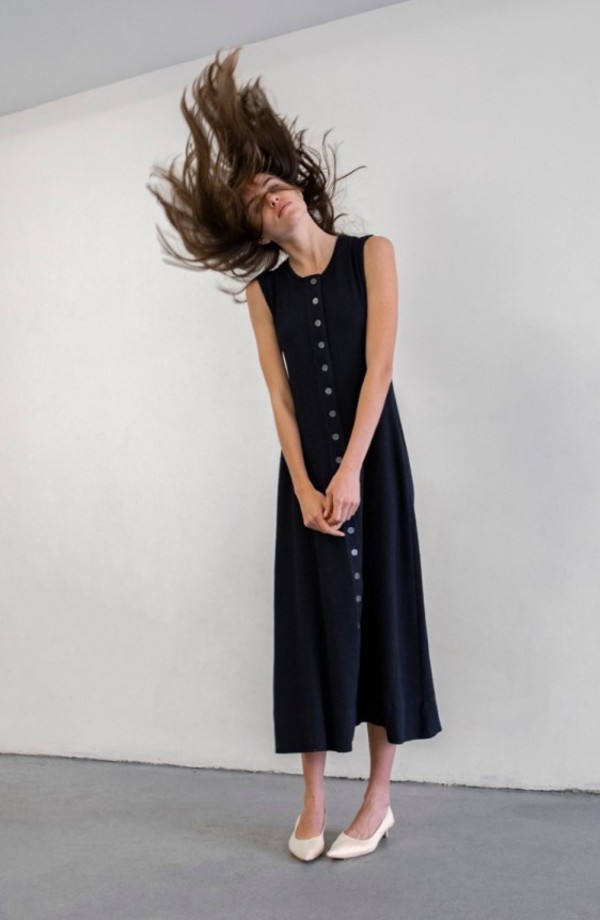 Delfina Balda Basic Color Sleeveless Dress - Navy Delfina Balda Basic Color Sleeveless Dress - Navy