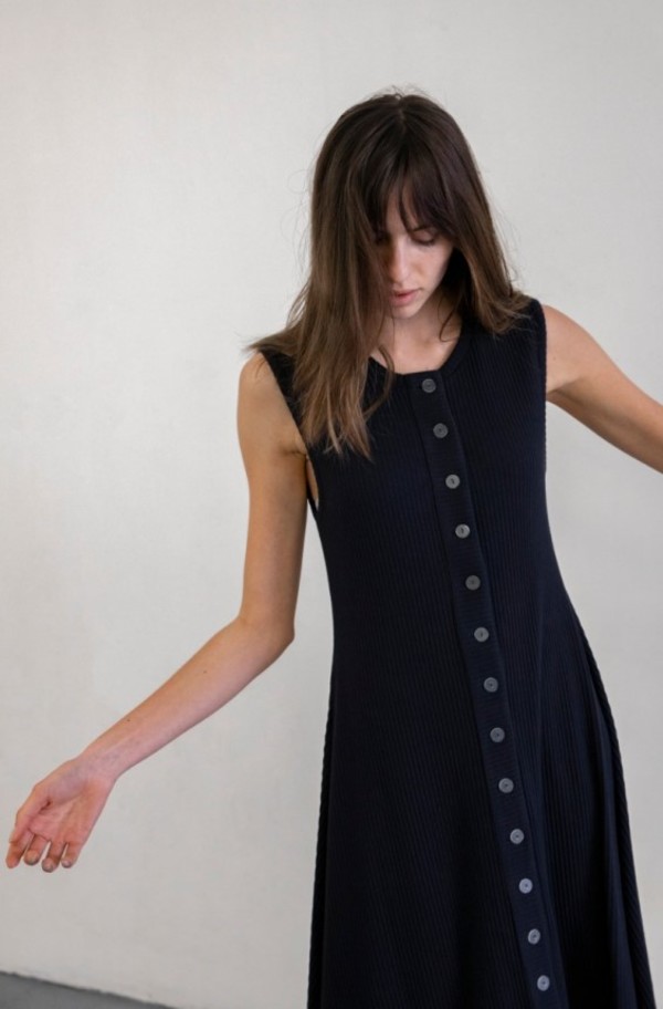 Delfina Balda Basic Color Sleeveless Dress - Navy Delfina Balda Basic Color Sleeveless Dress - Navy