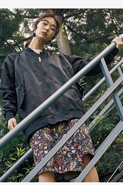AMONG SEOUL Oversized Bomber Jacket- Black AMONG SEOUL Oversized Bomber Jacket- Black