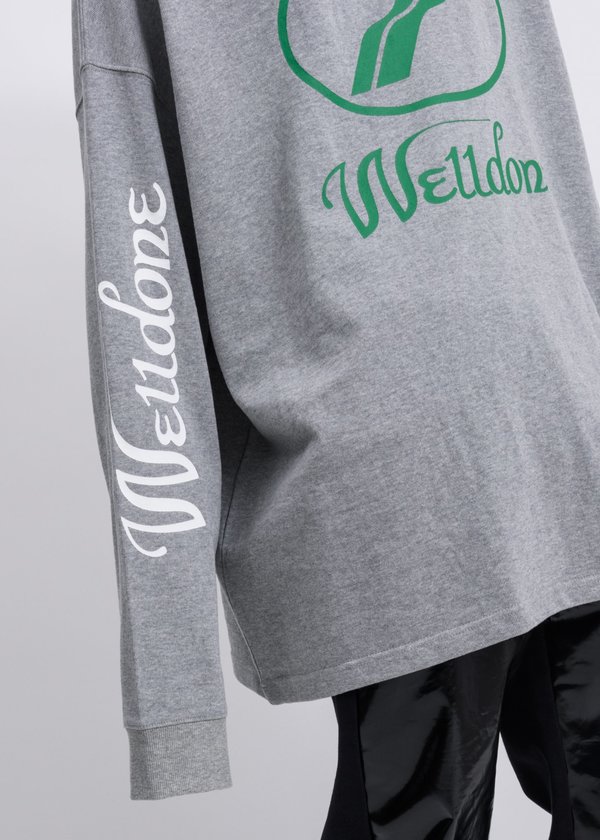 we11done WD Print Logo Long Sleeves - Grey we11done WD Print Logo Long Sleeves - Grey