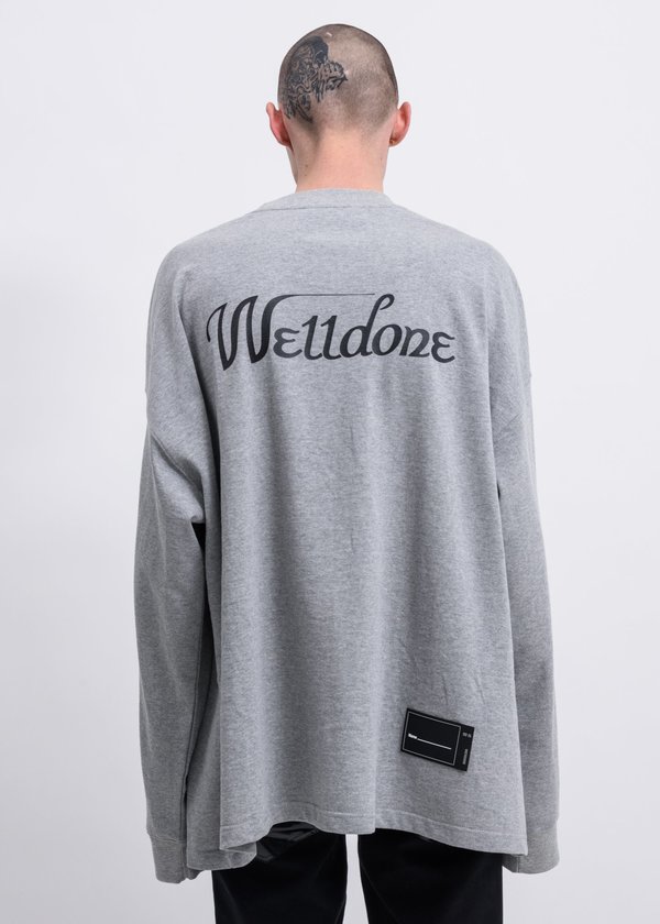 we11done WD Print Logo Long Sleeves - Grey we11done WD Print Logo Long Sleeves - Grey