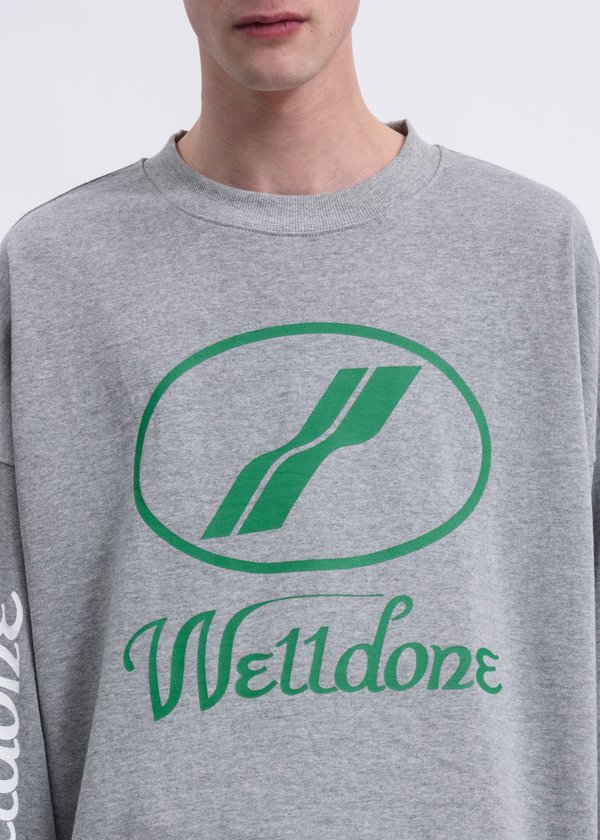 we11done WD Print Logo Long Sleeves - Grey we11done WD Print Logo Long Sleeves - Grey