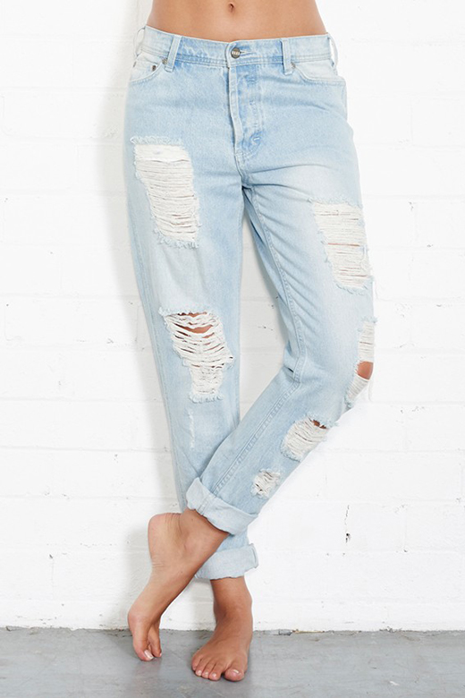 NANA JUDY Boyfriend Jeans- Ice Blue NANA JUDY Boyfriend Jeans- Ice Blue