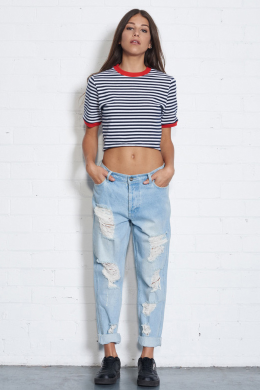 NANA JUDY Boyfriend Jeans- Ice Blue NANA JUDY Boyfriend Jeans- Ice Blue