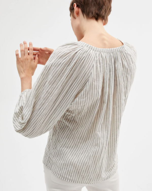 Nili Lotan Brooke Top - Black/Natural Stripe Nili Lotan Brooke Top - Black/Natural Stripe