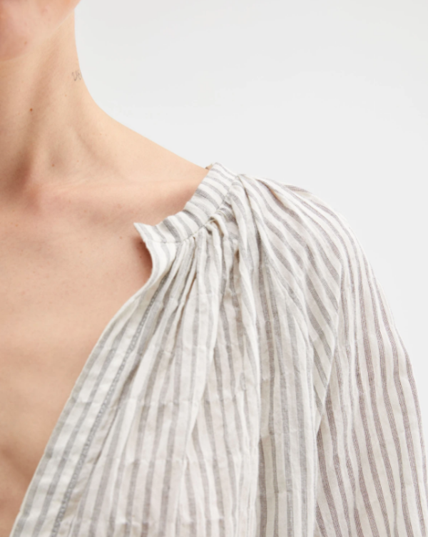 Nili Lotan Brooke Top - Black/Natural Stripe Nili Lotan Brooke Top - Black/Natural Stripe