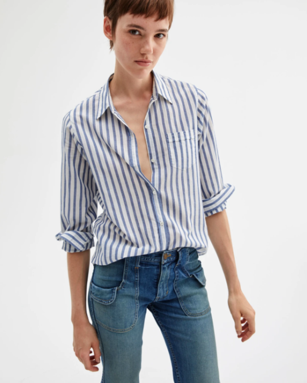 Nili Lotan Shirt - Blue/White Stripe Nili Lotan Shirt - Blue/White Stripe
