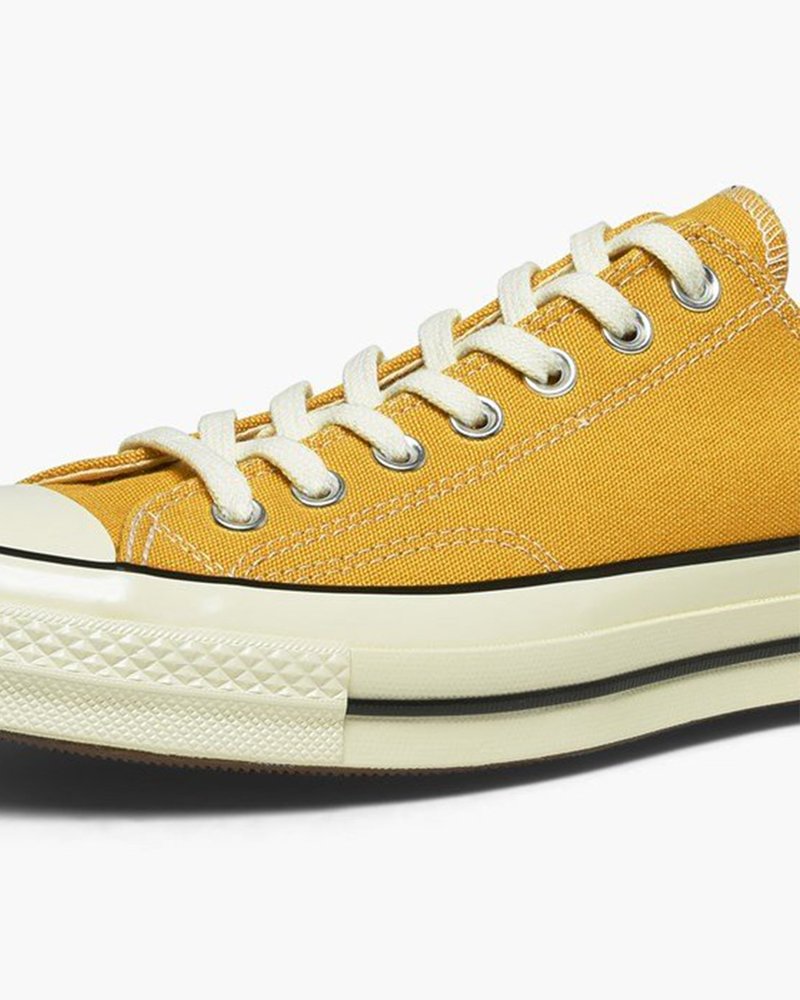 靴 CONVERSE CHUCK 70 OX CT70 SUN FLOWER Converse Chuck 70 Low Paint Splatter - Sunflower Gold for