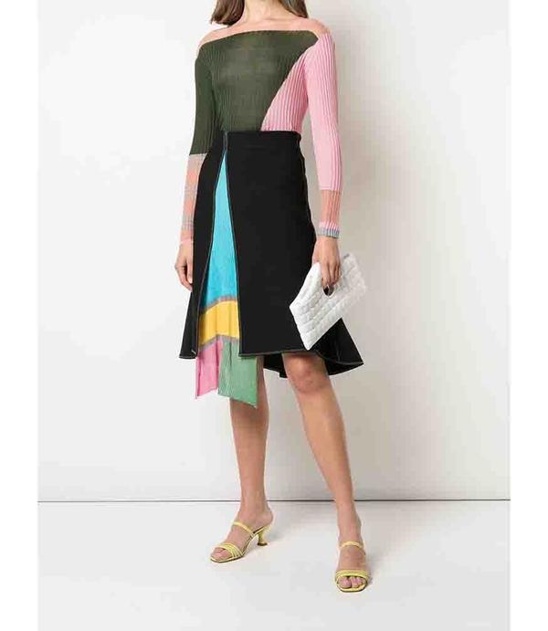I Am Chen Colorblock Top - Dark Green I Am Chen Colorblock Top - Dark Green