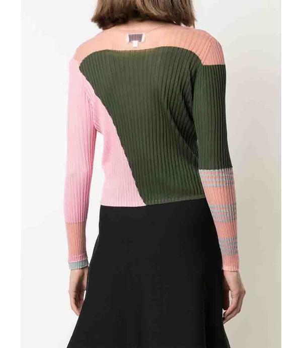 I Am Chen Colorblock Top - Dark Green I Am Chen Colorblock Top - Dark Green