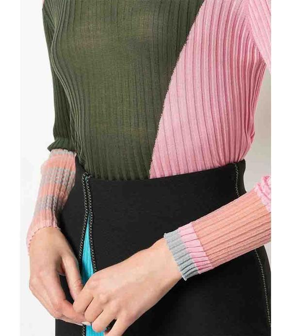 I Am Chen Colorblock Top - Dark Green I Am Chen Colorblock Top - Dark Green