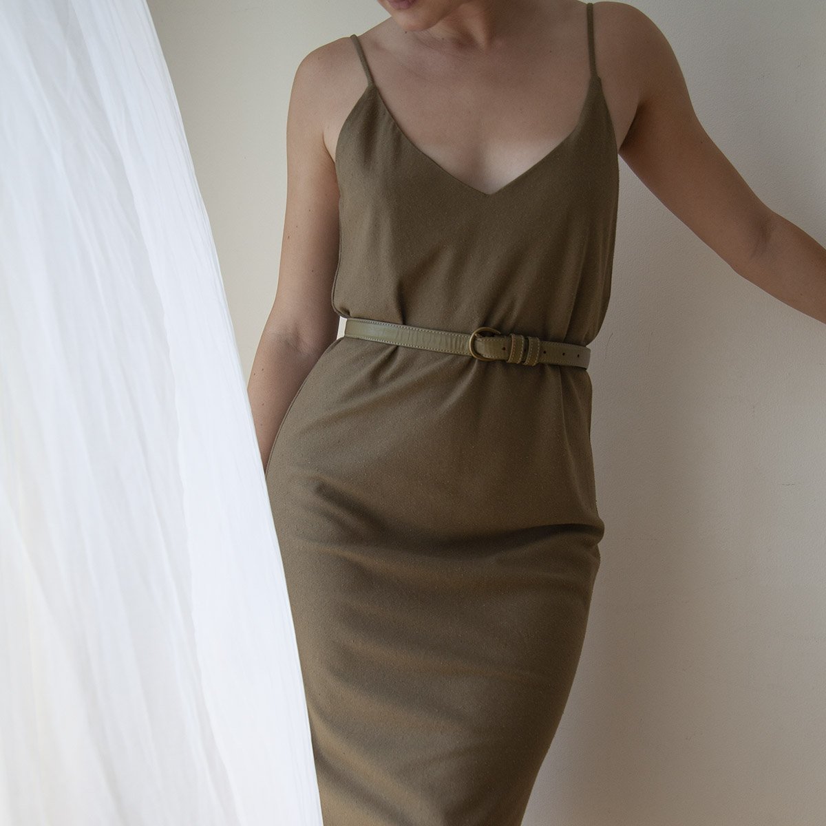 Ozma Bias Slipdress - Olive - Image 1 of 3
