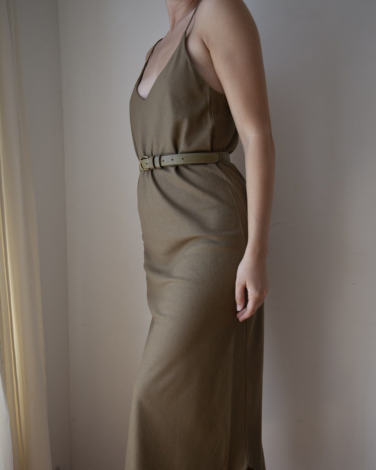 Ozma Bias Slipdress - Olive - Image 2 of 3
