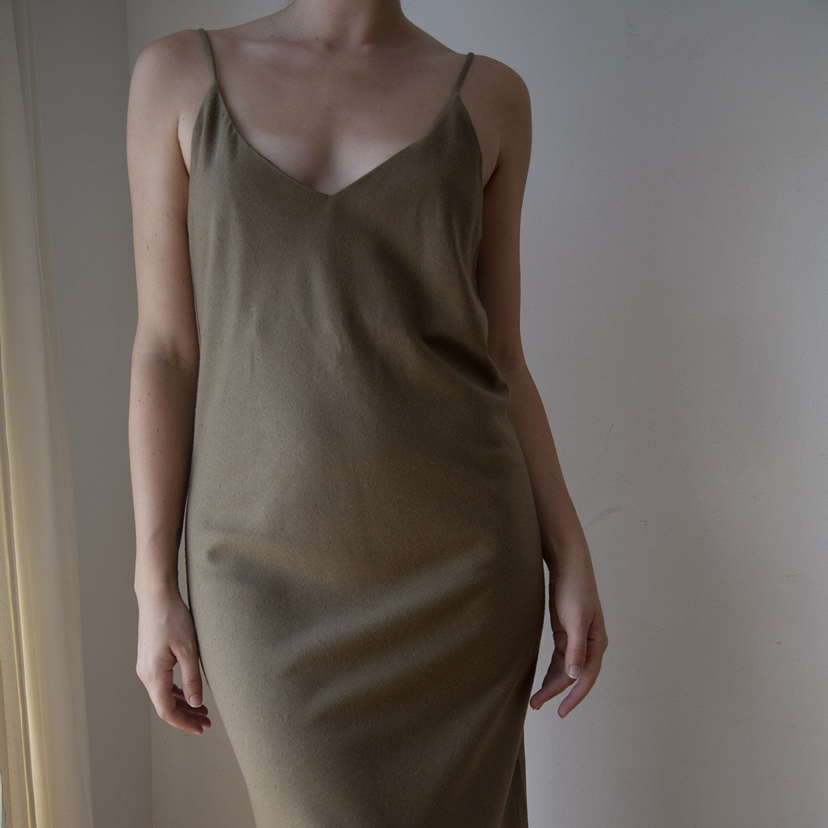 Ozma Bias Slipdress - Olive - Image 3 of 3