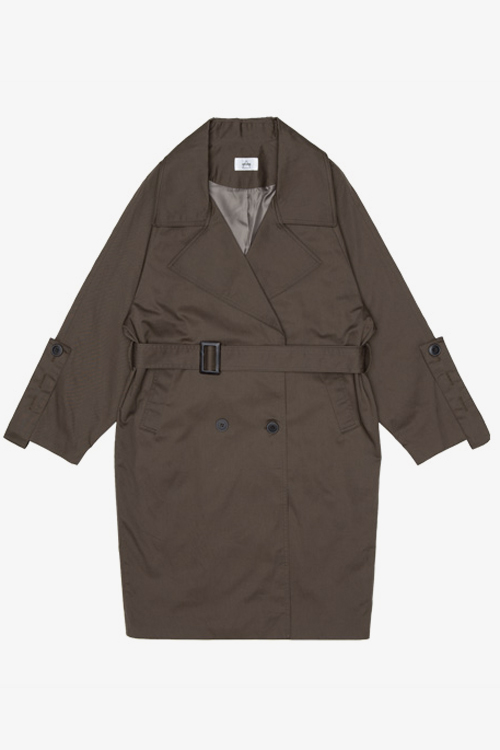 AMONG SEOUL Oversized Trench Coat- Khaki AMONG SEOUL Oversized Trench Coat- Khaki