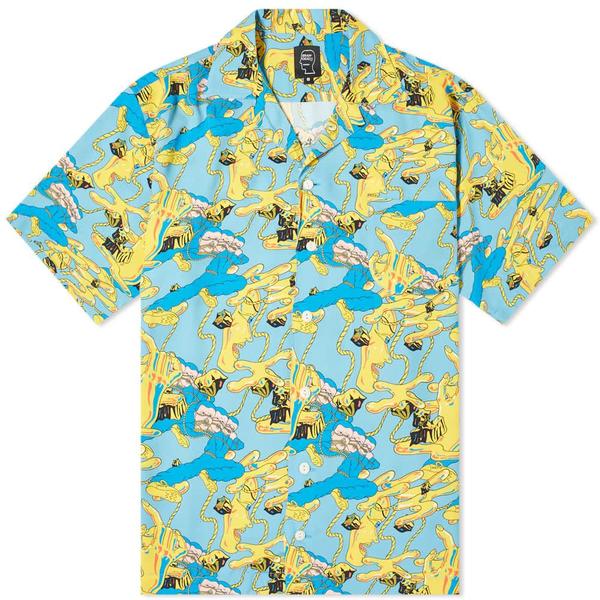 Brain Dead Jonny Negron Bondage Printed Short Sleeve Hawaiian Shirt - Blue Brain Dead Jonny Negron Bondage Printed Short Sleeve Hawaiian Shirt - Blue