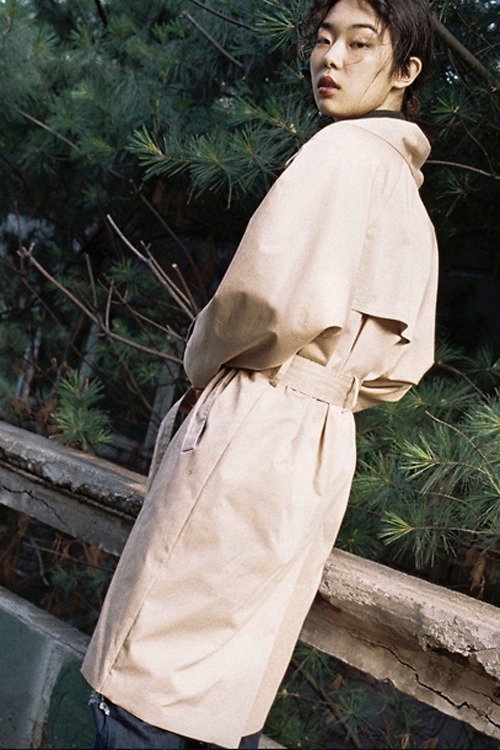 AMONG SEOUL Oversized Trench Coat- Khaki AMONG SEOUL Oversized Trench Coat- Khaki