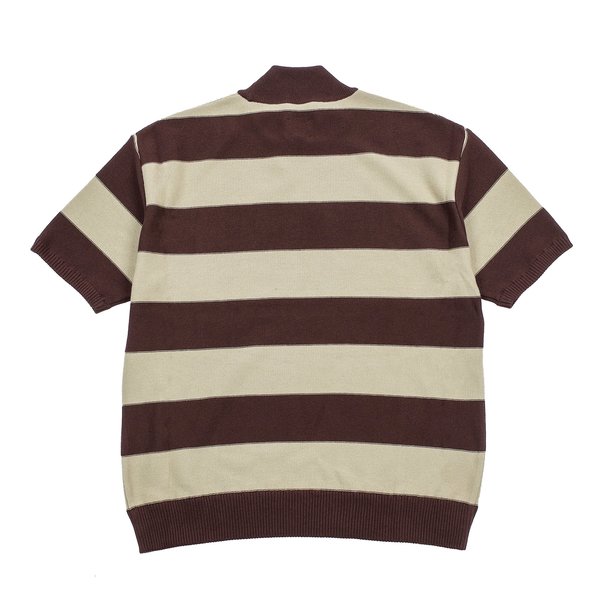 Needles S/s U Mock Neck Sweater - Brown Stripe Needles S/s U Mock Neck Sweater - Brown Stripe