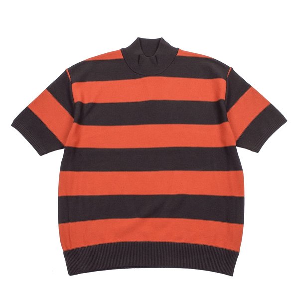 Needles S/S U Mock Neck Sweater - Charcoal Stripe Needles S/S U Mock Neck Sweater - Charcoal Stripe