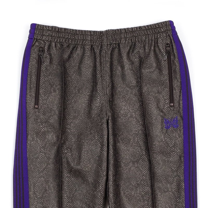 Needles Synthetic Leather/python Narrow Track Pant Grey Garmentory