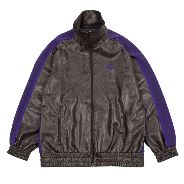 Needles Synthetic Leather/Python Track Jacket - Grey Needles Synthetic Leather/Python Track Jacket - Grey